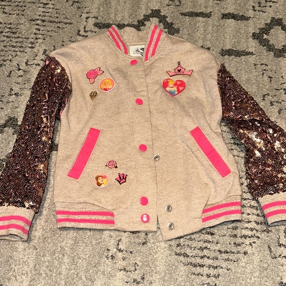 Disney Princess Sequin Varsity Jacket Size 4 - Picture 1 of 4